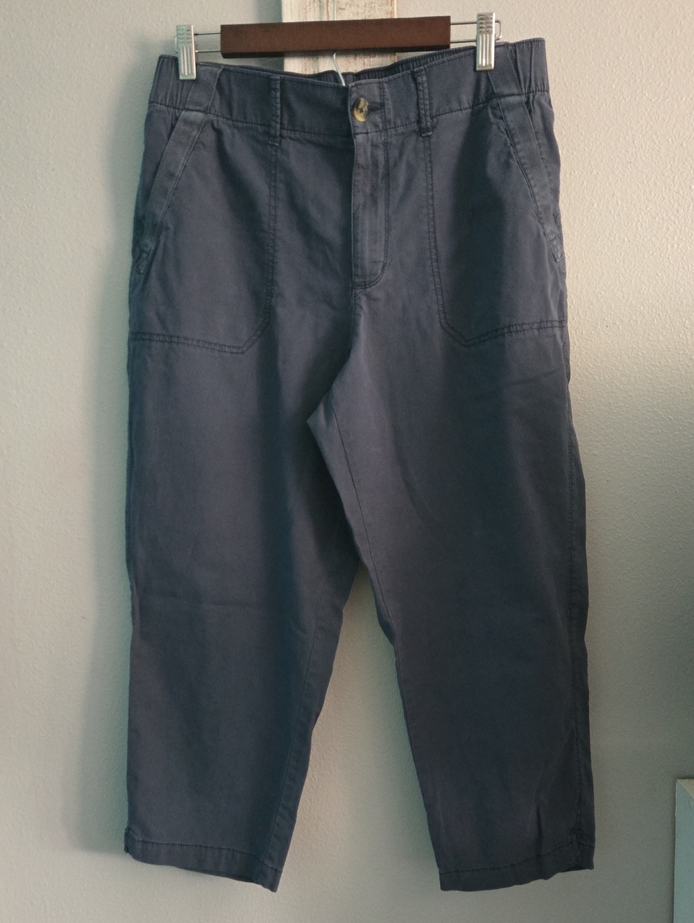 Women's Sonoma Casual Navy Blue Cotton Capris Size Large
